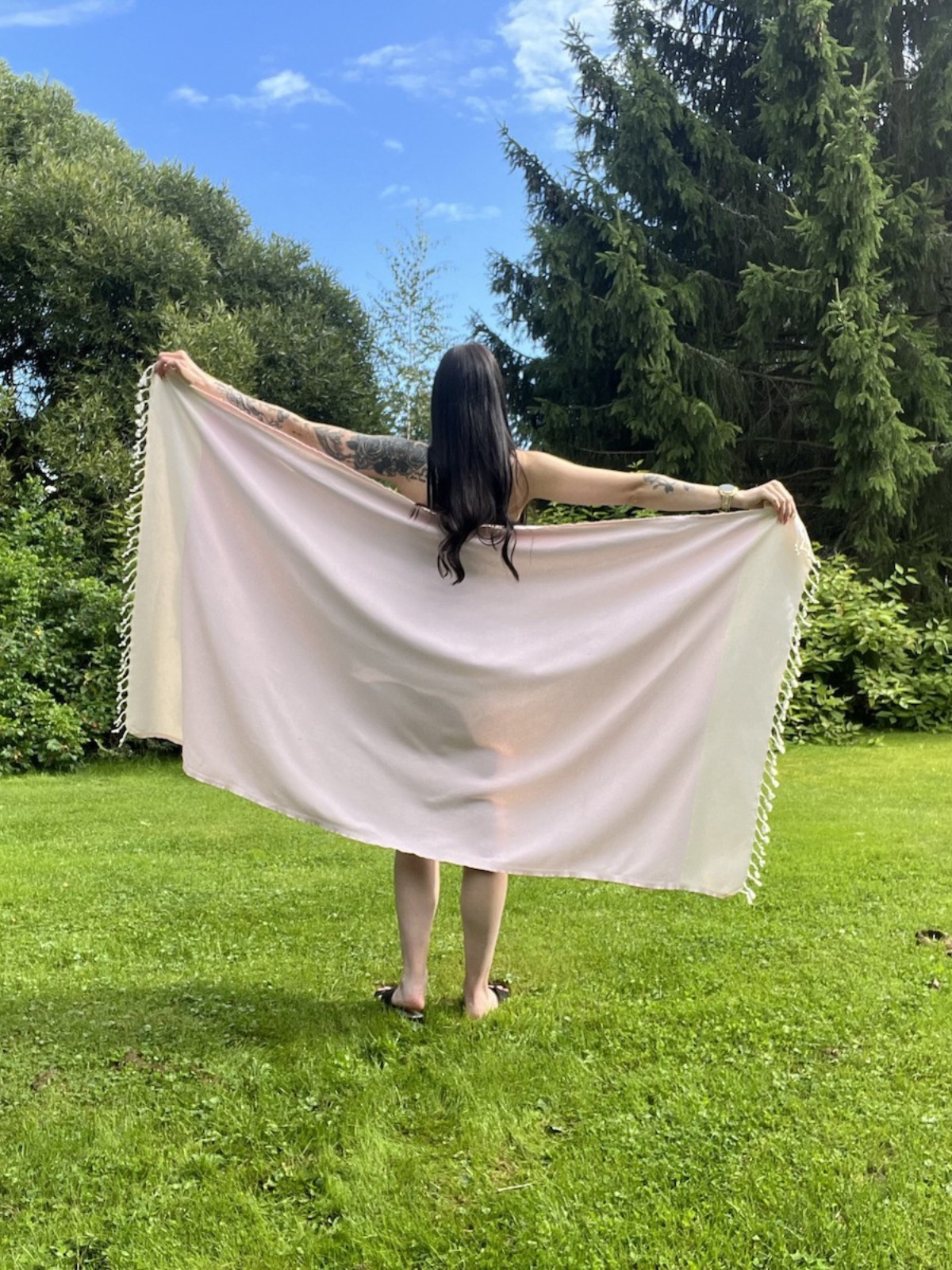 Kreikkalainen kylpypyyhe Timantti vaaleanpunainen puuvilla 100x180cm