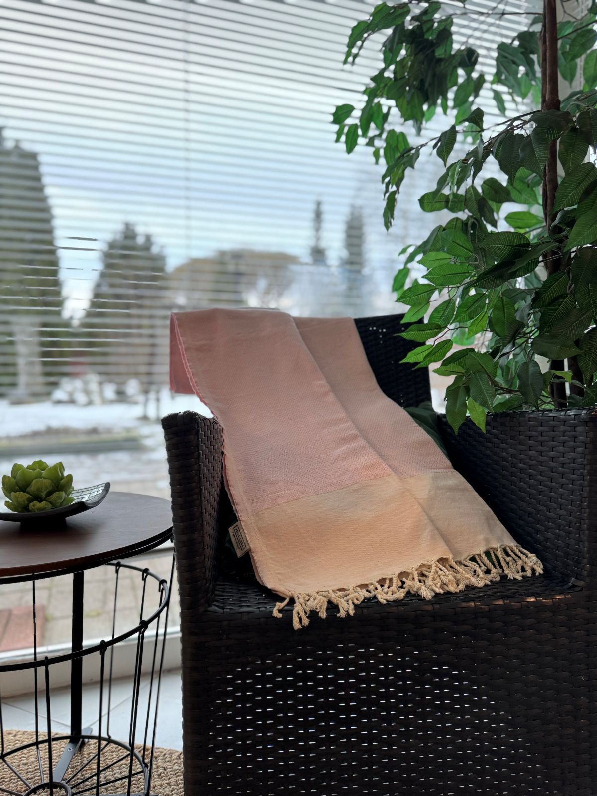 Kreikkalainen kylpypyyhe Timantti vaaleanpunainen puuvilla 100x180cm
