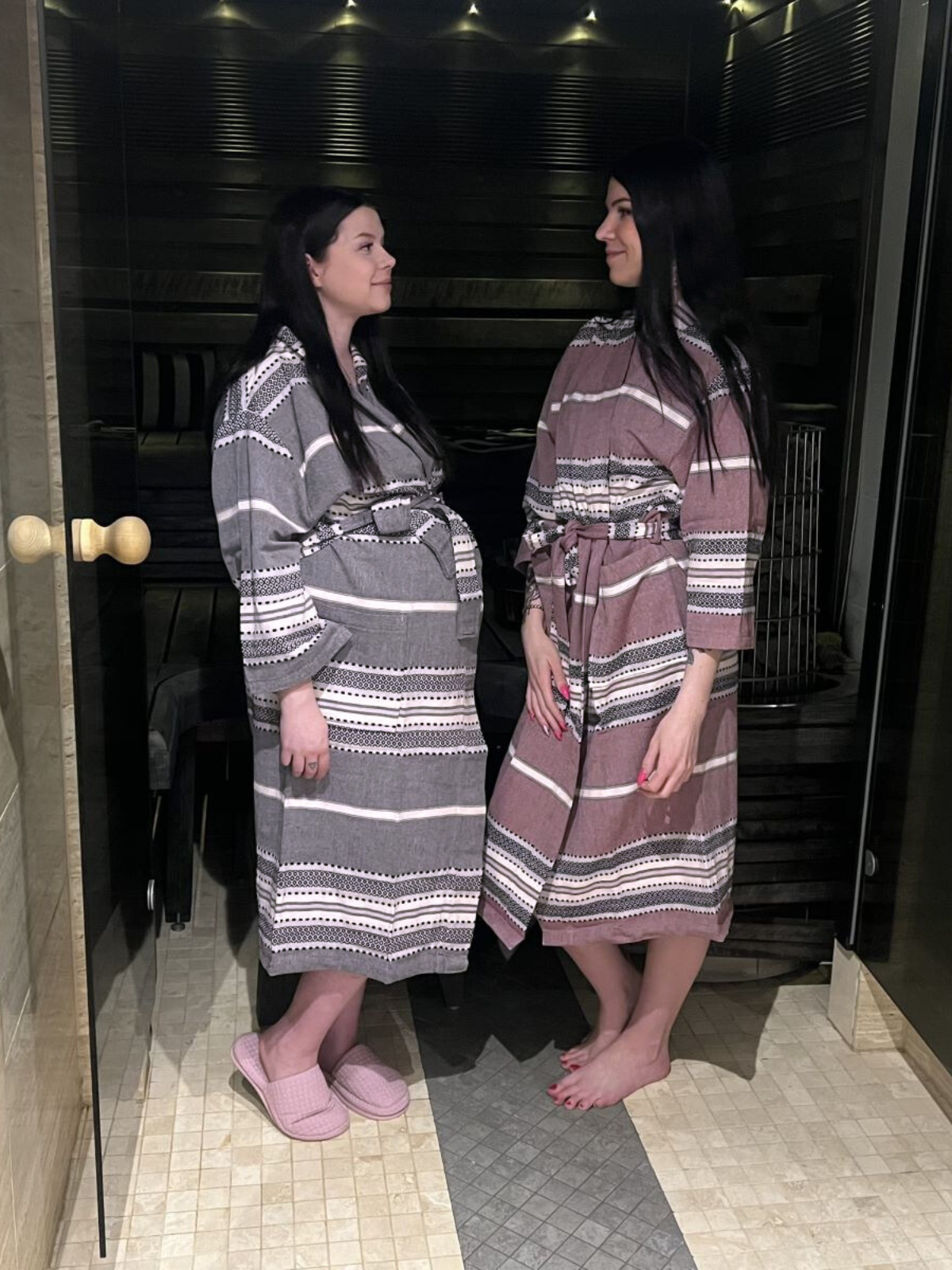 Hamam kylpytakki Together burgundinpunainen