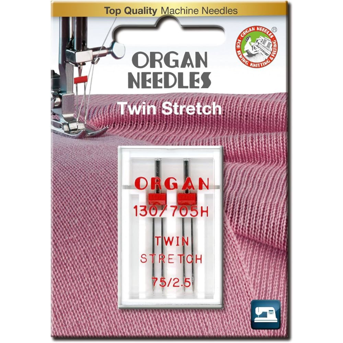 Ompelukoneneula Twin Stretch Organ, useita vaihtoehtoja