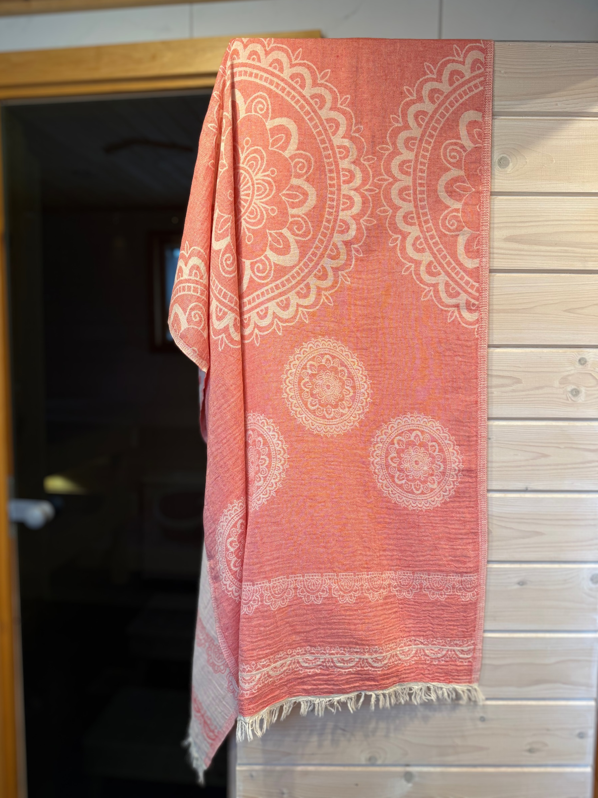 Hamam pyyhe Valo koralli puuvilla 95x185cm