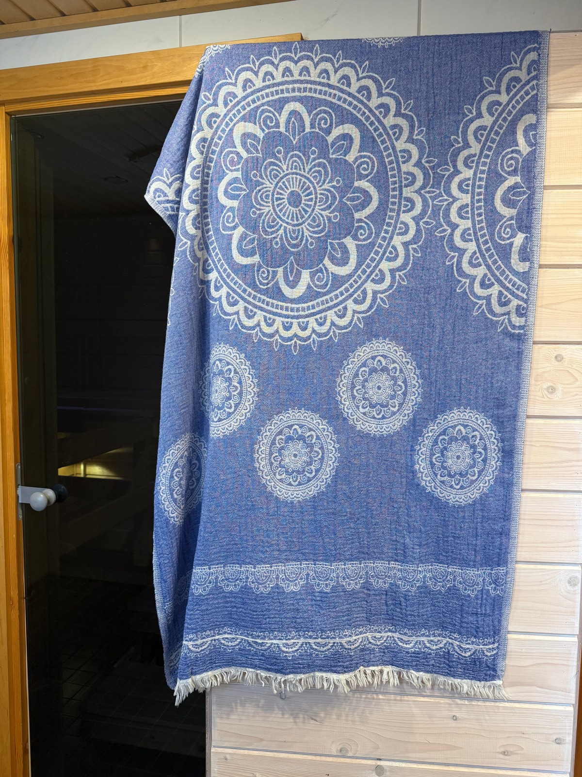 Hamam pyyhe Valo sininen puuvilla 95x185cm