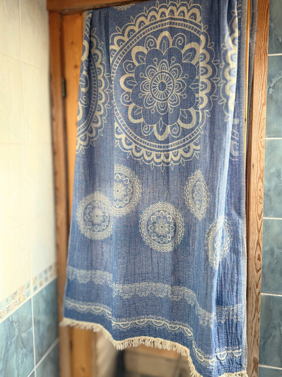 Hamam pyyhe Valo sininen puuvilla 95x185cm
